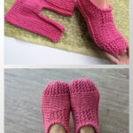 Flat Two-Needles Slippers Free Knitting Pattern and Video Tutorial