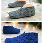 Plaid Slippers Free Knitting Pattern