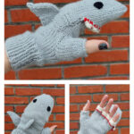 Shark Fingerless Gloves Knitting Pattern
