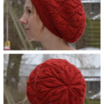 Slouchy Candle Flame Hat Free Knitting Pattern