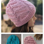 Azure Faux Cable Hat Free Knitting Pattern