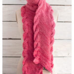 Bias Scarf with Ribbed Cables Free Knitting Pattern