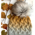 Fire Flame Spell Magic Faux Cable Hat Knitting Pattern