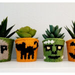 Tiny Halloween Plant Sweaters Free Knitting Pattern