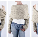 Chunky Sweater Scarf with Sleeves Free Knitting Pattern