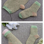Flat Two-Color Socks Free Knitting Pattern and Video Tutorial