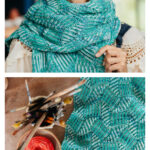Whitecaps Wrap Free Knitting Pattern
