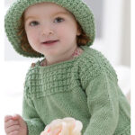 Baby Boat Neck Sweater And Sun Hat Free Knitting Pattern