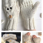 Owl Flip-top Mitts Knitting Pattern