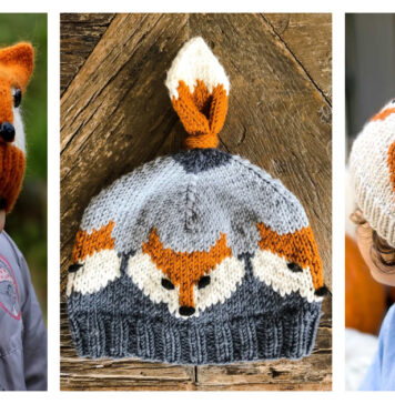 Fox Beanie Hat Knitting Patterns