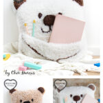 Bear Book Cushion Free Knitting Pattern