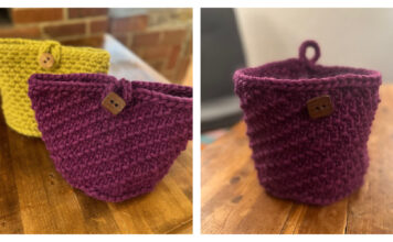 Basket with Toggle Closure Free Knitting Pattern
