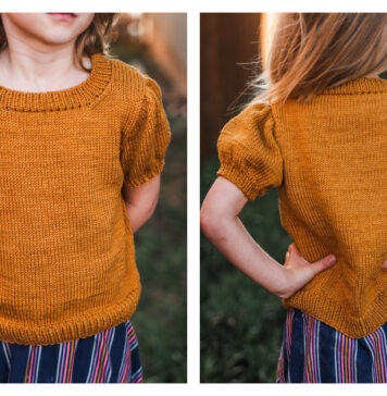 Child Puff Sleeve Tee Free Knitting Pattern