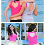 Heart Cut Out Top Back Tank Top Knitting Pattern