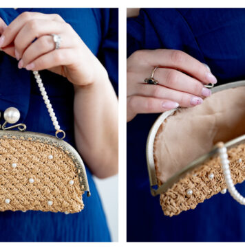 Saltwater Pearls Raffia Purse Free Knitting Pattern