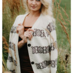 Stranded Colorwork V Neck Cardigan Knitting Pattern
