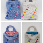 Buttons Galore Bag Free Knitting Pattern