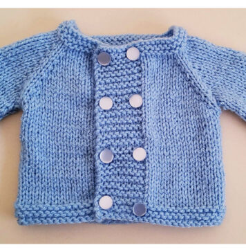 Double Breasted Baby Cardigan Free Knitting Pattern