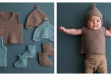 Little Garter Baby Set Free Knitting Pattern