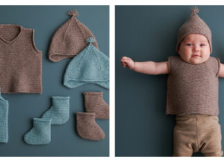 Little Garter Baby Set Free Knitting Pattern