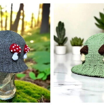 Mushroom Bucket Hat Free Knitting Pattern