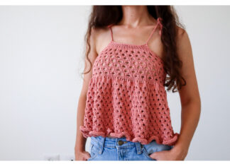 Babydoll Ruffle Top Free Knitting Pattern and Video Tutorial