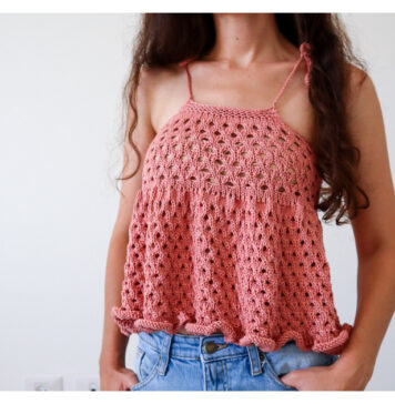 Babydoll Ruffle Top Free Knitting Pattern and Video Tutorial