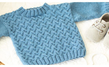 Cuddly Cable Baby Sweater Free Knitting Pattern