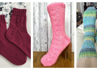 Lace Hearts Socks Knitting Patterns