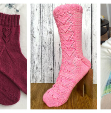 Lace Hearts Socks Knitting Patterns