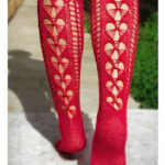 Red Fishnet Mesh Socks Knitting Pattern