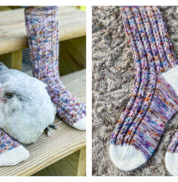 Chicken Scratch Socks Free Knitting Pattern