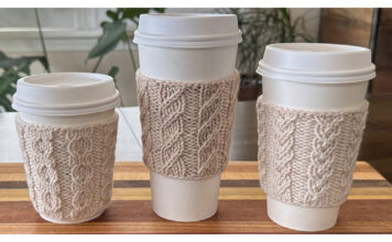 Vanilla Chai Cup Cozies Free Knitting Pattern